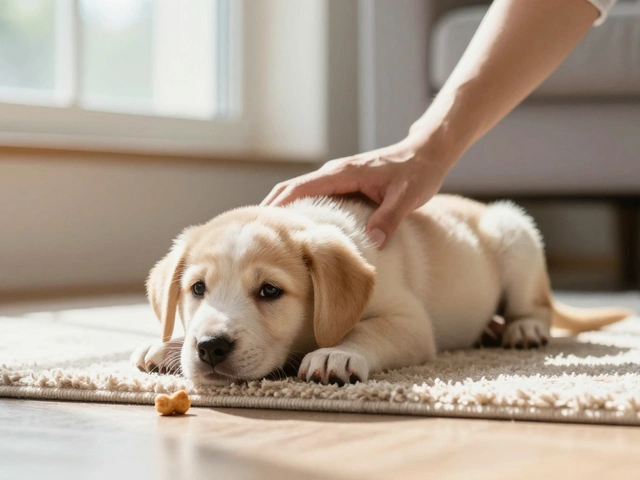 Команда Лежать для щенка: пошаговый план занятий