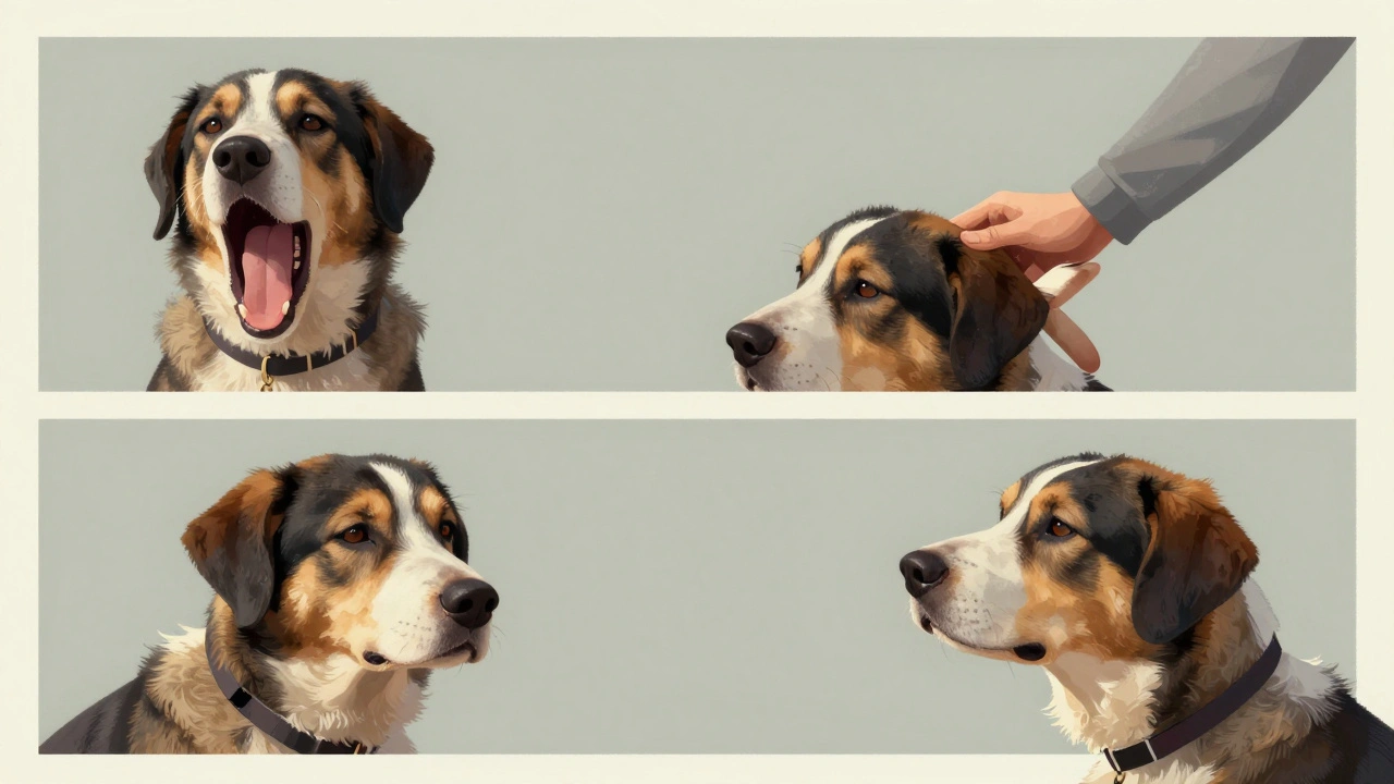 Иллюстрация признаков усталости собаки во время тренировки