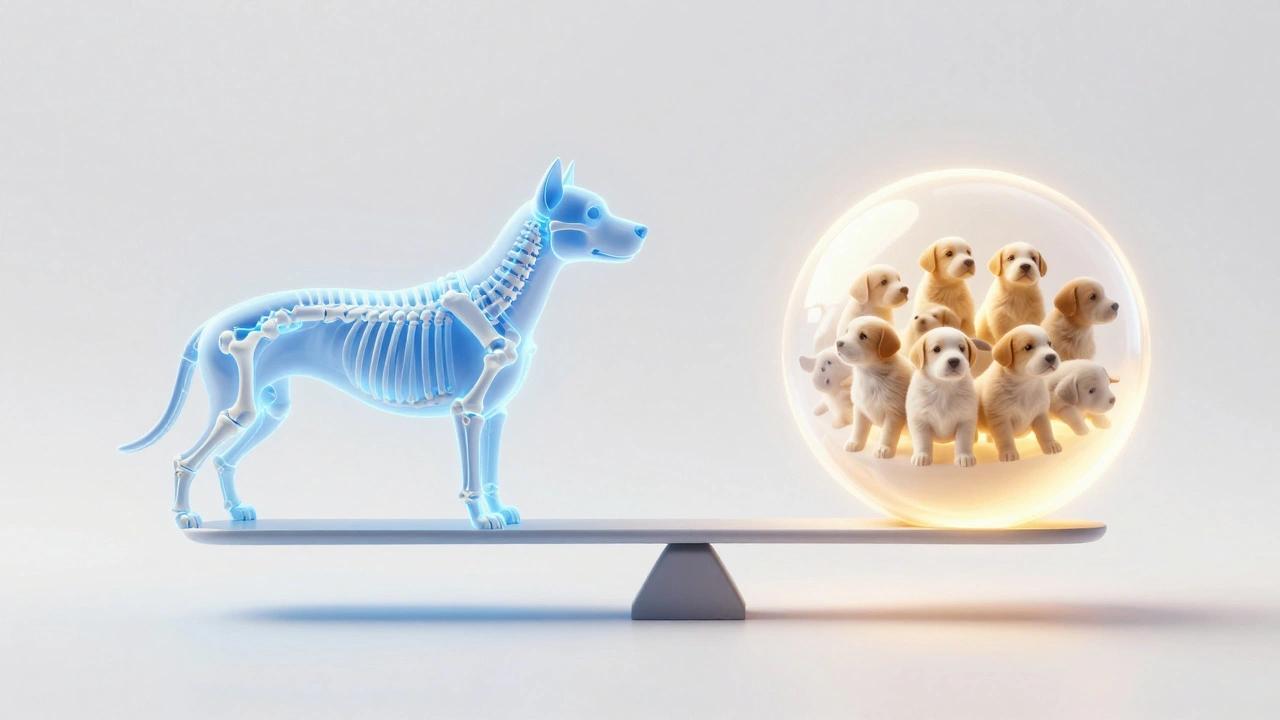 Концептуальное изображение развития скелета собаки и беременности
